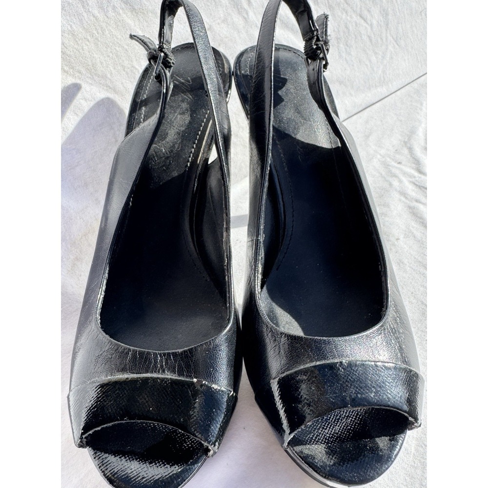 Marc‎ Fisher Black Peep Toe Sling Back Platform Heels Size 7
